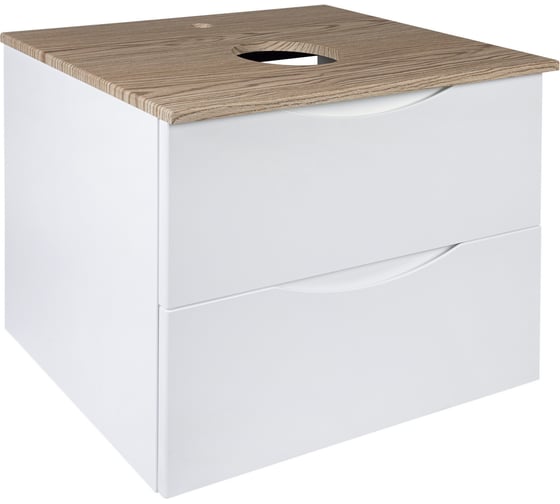 Тумба со столешницей Cube BOND T99605 подвесная, белая, матовая, без раковины T99605 1