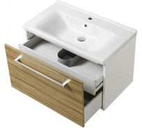 Тумба под раковину AQUATON Мерида 80 new белый/эбони светлый 1A232501MFBF0