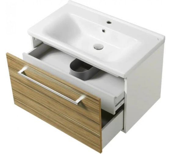 Тумба под раковину AQUATON Мерида 80 new белый/эбони светлый 1A232501MFBF0 1