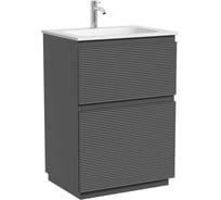 Напольная тумба SANCOS Folk Floor 590х445х850, c двумя ящиками оснащенными доводчиками, Grey soft, арт. FL60FGS