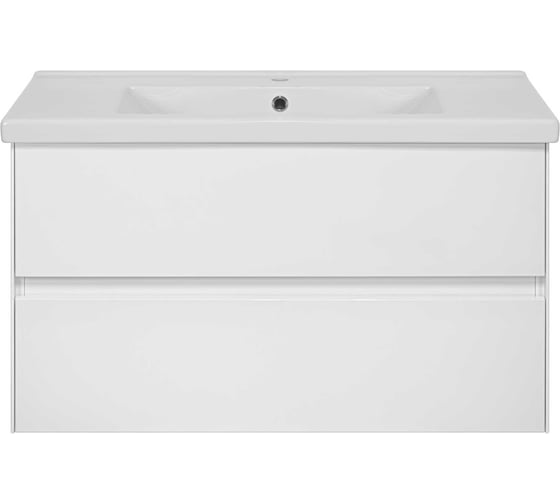 Тумба подвесная Misty Твист -100, 2 ящика, белая эмаль раковина УТ00002 УТ000027127 1