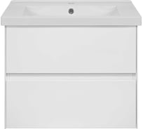 Тумба подвесная Misty Твист - 70, 2 ящика, белая эмаль раковина УТ00002 УТ000027125