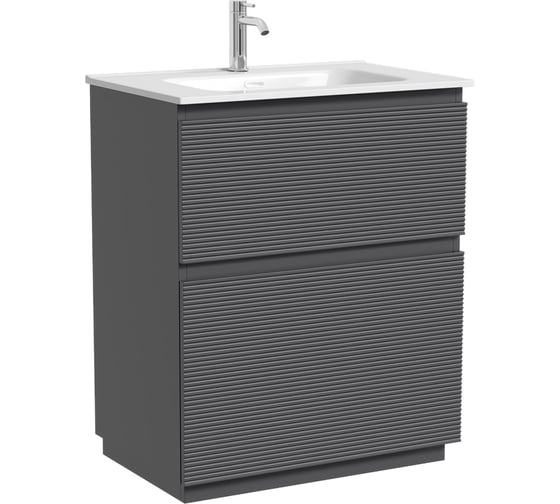 Тумба напольная Sancos Folk Floor 690×445×850 мм, с двумя ящиками оснащёнными доводчиками, цвет Grey soft, арт. FL70FGS 1