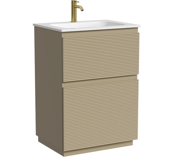 Тумба напольная Sancos Folk Floor 590×445×850 мм, с двумя ящиками оснащёнными доводчиками, цвет Капучино, арт. FL60FCP 1