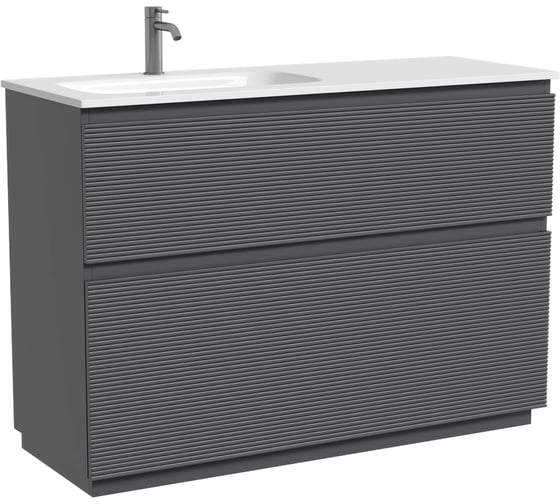 Тумба напольная левая Sancos Folk Floor 995×445×850 мм, с двумя ящиками оснащёнными доводчиками, цвет Grey soft, арт. FL100FLGS 1