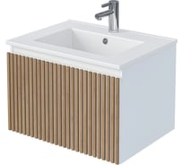 Тумба под раковину Row 60П 1Marka 600х400х453 1я белый/дуб Ц0000044845