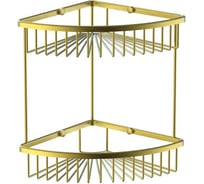 Полка для ванной Wonzon & Woghand 2-х ярусная Брашированное золото WW-4128-BG