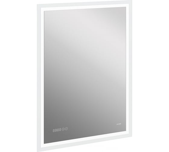 Зеркало Cersanit LED 080 design pro 60x85, с подсветкой, часы, с антизапотеванием, прямоугольное LU-LED08060-p-Os