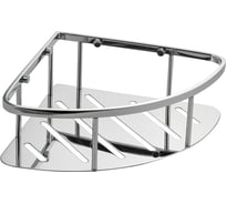 Полочка угловая овальная GFmark с литым дном, одинарная, серия ТИТАН, цвет ХРОМ. 77350