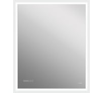 Зеркало Cersanit LED 080 design pro 70x85, с подсветкой, часы с антизапотеванием, прямоугольное LU-LED08070-p-Os