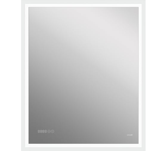 Зеркало Cersanit LED 080 design pro 70x85, с подсветкой, часы с антизапотеванием, прямоугольное LU-LED08070-p-Os
