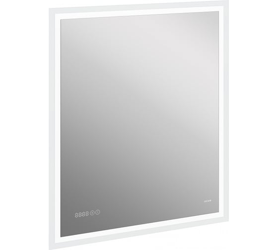 Зеркало Cersanit LED 080 design pro 70x85, с подсветкой, часы с антизапотеванием, прямоугольное LU-LED08070-p-Os