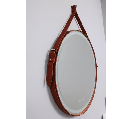 Зеркало Alcora Accent Brown Led D 650, на ремне из натуральной кожи коричневого цвета SP ЗЛП836Super Pack