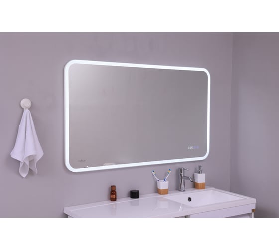 Зеркало Alcora Viana Led 1200x700, часы SP ЗЛП209Super Pack