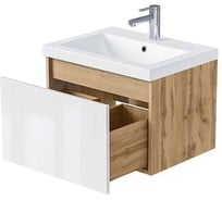 Тумба 1Marka Aris mini 60П (590х400х447) 1я дуб вотан/белый глянец Ц0000042282