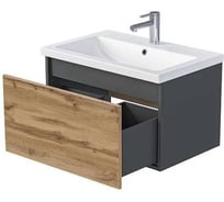 Тумба 1Marka Aris mini 70П (685х400х447) 1я антрацит/дуб крафт золотой Ц0000042283