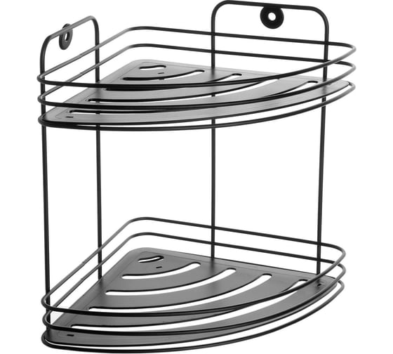 Полка настенная Delphinium 2-ярусная угловая W7256-2, черная 101017