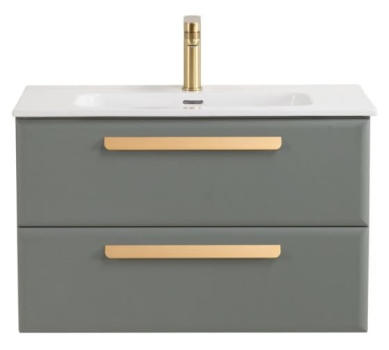 База под раковину подвесная Cezares ECO-CER-N с двумя выкатными ящиками, Серо-зеленый Матовый, 800x457x500, ECO-CER-N-800-2C-SO-GVO-P 1