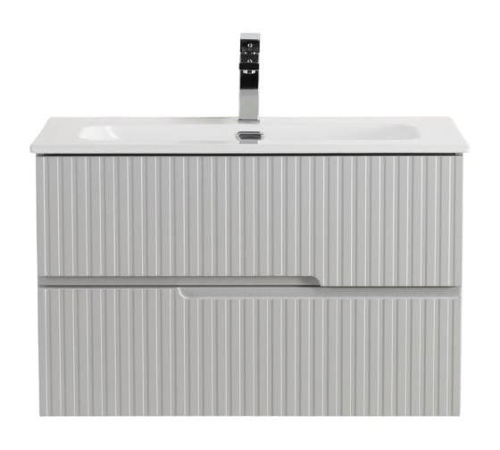 База под раковину подвесная Cezares DUET-N с двумя выкатными ящиками, Серый жемчужный, 800x457x500, DUET-N-800-2C-SO-GPR-P