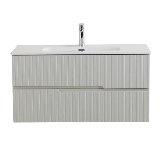 База под раковину подвесная Cezares DUET-N с двумя выкатными ящиками, Серый жемчужный, 1200x457x500, DUET-N-1200-2C-SO-GPR-P