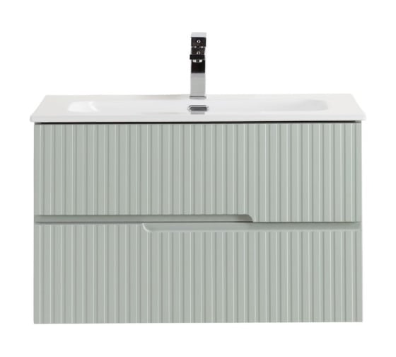 База под раковину подвесная Cezares DUET-N с двумя выкатными ящиками, Зеленый жемчужный, 800x457x500, DUET-N-800-2C-SO-VPR-P