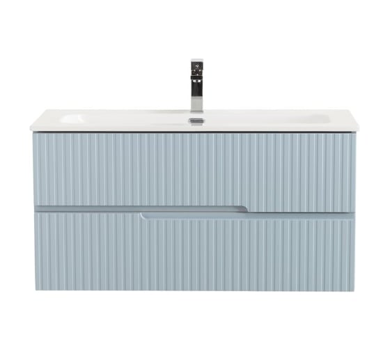 База под раковину подвесная Cezares DUET-N с двумя выкатными ящиками, Голубой жемчужный, 1000x457x500, DUET-N-1000-2C-SO-APR-P