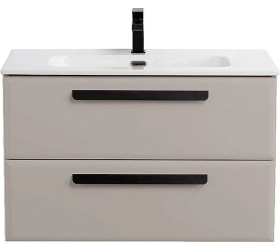 Подвесная база под раковину Cezares ECO-CER-N с двумя выкатными ящиками, серо-бежевый матовый, 800x457x500, ECO-CER-N-800-2C-SO-GCO-P