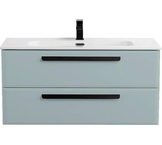 Подвесная база под раковину Cezares ECO-CER-N с двумя выкатными ящиками, серо-голубой матовый, 1200x457x500, ECO-CER-N-1200-2C-SO-GAO-P