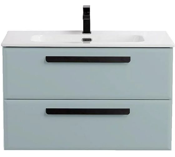Подвесная база под раковину Cezares ECO-CER-N с двумя выкатными ящиками, серо-голубой матовый, 800x457x500, ECO-CER-N-800-2C-SO-GAO-P