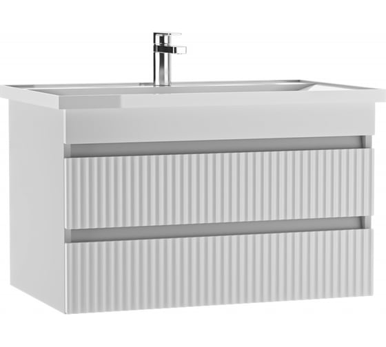 Тумба подвесная Айсберг под раковину NOVA 80 Бриз с двумя ящиками В2 DB3015T