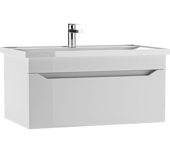 Тумба подвесная Айсберг под раковину NOVA 80 Ева с одним ящиком В1 DA5937T