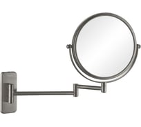 Зеркало косметическое настенное AQUATEK AQ4911BGM 5х, оружейная сталь (шлиф. черный хром) 00000139784