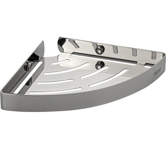 Полочка литая, угловая Brimix одинарная, 17 см, из нержавеющей стали, хром 5686