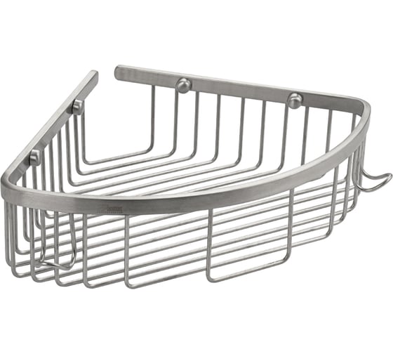 Полочка GFmark 22 см одинарная, угловая, овальная, решётка, АНТИВАНДАЛЬНАЯ, из нержавеющей стали марки SUS 304 80360