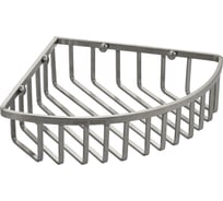 Полочка угловая, овальная, одинарная 20 см, плоские прутья, из нержавеющей стали, матовая Санакс. 75050