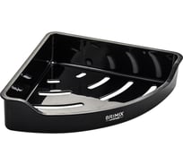 Полочка угловая, пластиковая, из высокопрочного АБС пластика, с самоклеющимся крепежом без сверления, глянцевая, цвет ЧЕРНЫЙ Brimix 5682