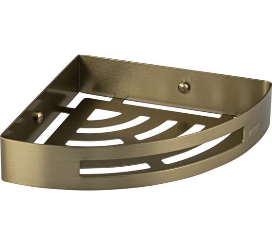 Полочка литая BRIMIX угловая, одинарная, из нержавеющей стали, цвет матовое золото 5657-MG