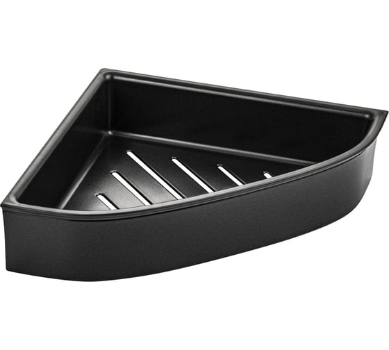 Полочка угловая BRIMIX из высокопрочного АБС пластика, ЧЕРНАЯ матовая, с вкладышем черного цвета. 5675