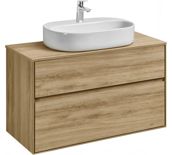 Тумба AQUATON Либерти 100 со столешницей, цвет Дуб Эльвезия 1A2796V1LYC70