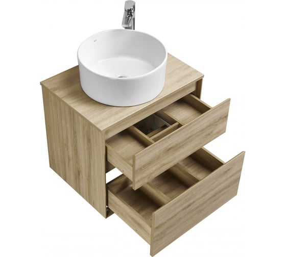 Тумба AQUATON Либерти 60 со столешницей, цвет Дуб Эльвезия 1A2794V1LYC70