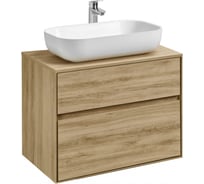 Тумба AQUATON Либерти 75 со столешницей, цвет Дуб Эльвезия 1A2795V1LYC70