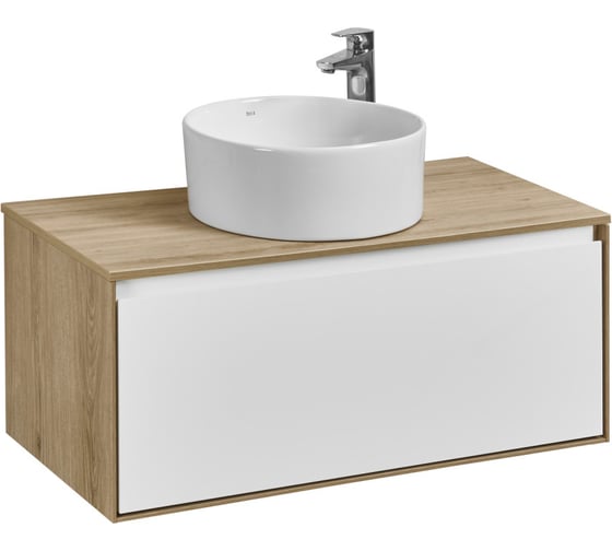 Тумба AQUATON Либерти 90 со столешницей, цвет Дуб Эльвезия 1A2799V1LYC70