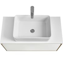 Тумба AQUATON Либерти 90 со столешницей, цвет Дуб Эльвезия/Белый глянец/Столешница белый глянец 1A2799V2LYC70