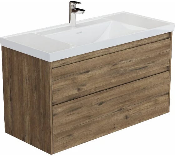 Тумба Aquanet Nova Lite 2.0 110 2 ящ. цв. дуб рустикальный (346321) 00346321