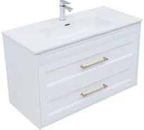 Тумба Aquanet Бостон new 100 цв.белый сатин, ручки золото (347183) 00347183