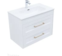 Тумба Aquanet Бостон new 80 цв.белый сатин, ручки золото (347182) 00347182