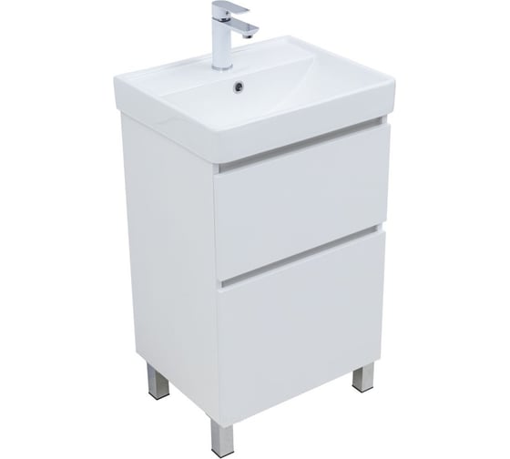 Тумба Aquanet Вега 50 напольная (Ирис T) 2 ящ. цв. белый глянец (362545) 00362545