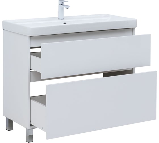 Тумба Aquanet Вега 90 напольная 2 ящ. цв. белый глянец (344124) 00344124