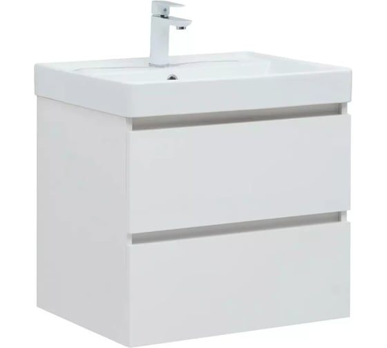 Тумба Aquanet Вега 60 (Ирис T) 2 ящ. цв. белый глянец (362546) 00362546