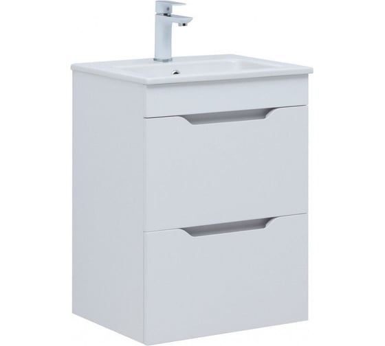 Тумба Aquanet Практика 50 2 ящ. цв.белый глянец (347914) 00347914